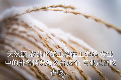 天然源 農藥化學工程在工學類 專業中的排名情況怎么樣這個 專業是否吃香呢...
