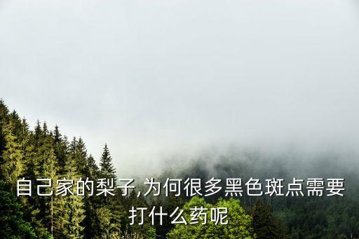 自己家的梨子,為何很多黑色斑點需要打什么藥呢