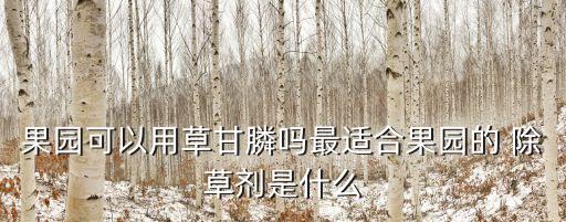 果樹地除草什么農藥好,苗圃除草用什么農藥