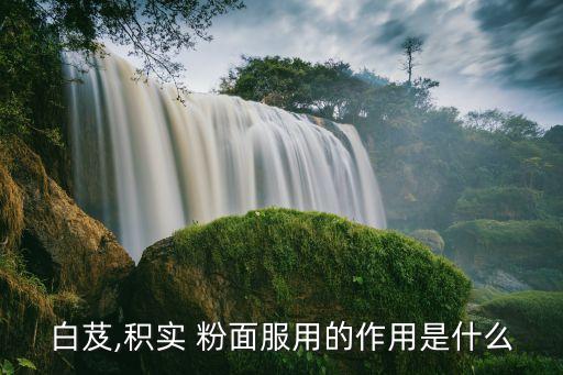 白芨,積實 粉面服用的作用是什么