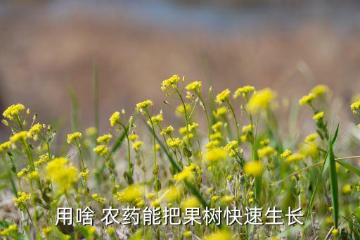 用啥 農藥能把果樹快速生長