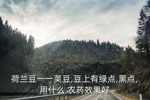 荷蘭豆一一莢豆,豆上有綠點,黑點,用什么 農藥效果好