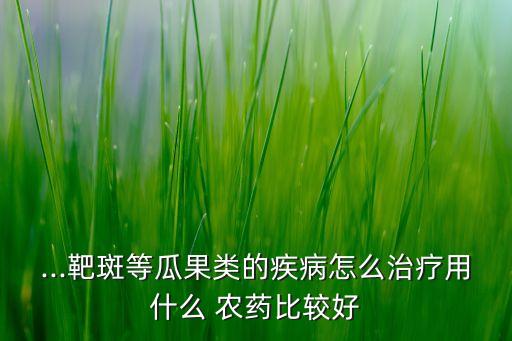 ...靶斑等瓜果類的疾病怎么治療用什么 農藥比較好