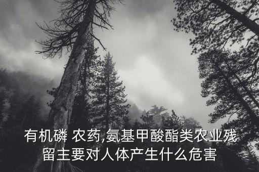  有機磷 農藥,氨基甲酸酯類農業(yè)殘留主要對人體產生什么危害