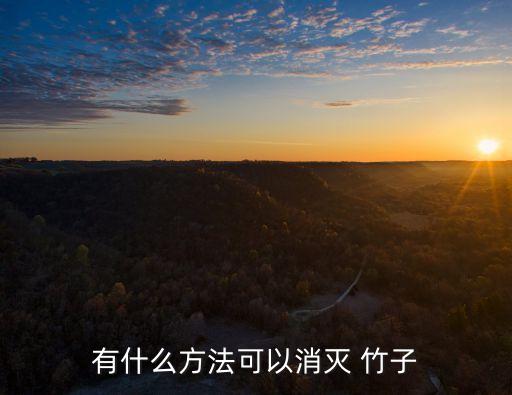 有什么方法可以消滅 竹子