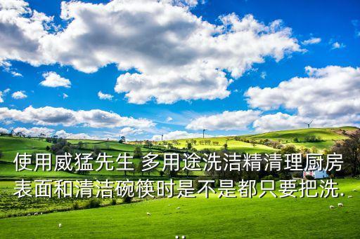 使用威猛先生 多用途洗潔精清理廚房表面和清潔碗筷時是不是都只要把洗...