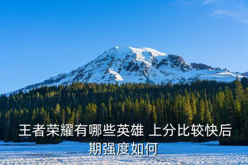  王者榮耀有哪些英雄 上分比較快后期強度如何