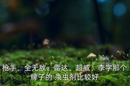 槍手、全無敵、雷達、超威、李字那個牌子的 殺蟲劑比較好