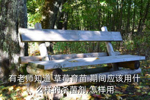 有老師知道 草莓育苗 期間應該用什么樣的殺菌劑,怎樣用