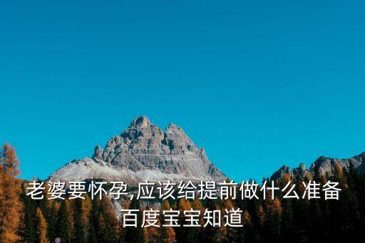  老婆要懷孕,應該給提前做什么準備百度寶寶知道