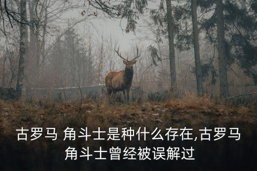 古羅馬 角斗士是種什么存在,古羅馬 角斗士曾經被誤解過