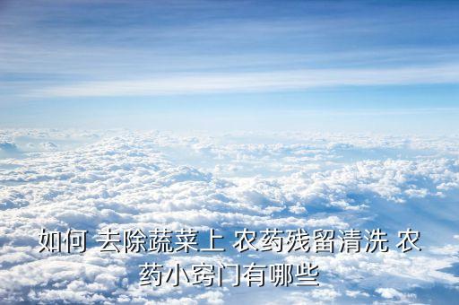 如何 去除蔬菜上 農藥殘留清洗 農藥小竅門有哪些