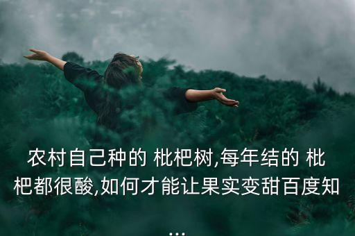 農村自己種的 枇杷樹,每年結的 枇杷都很酸,如何才能讓果實變甜百度知...