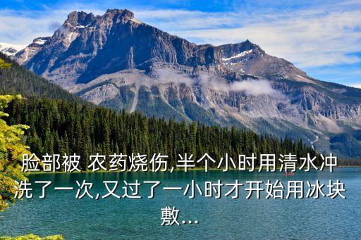 臉部被 農藥燒傷,半個小時用清水沖洗了一次,又過了一小時才開始用冰塊敷...