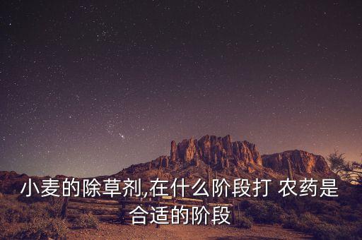 小麥的除草劑,在什么階段打 農(nóng)藥是合適的階段