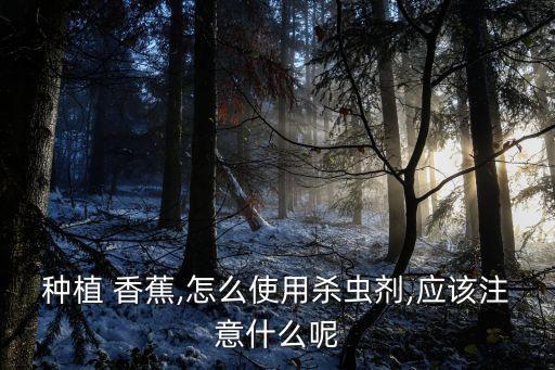 種植 香蕉,怎么使用殺蟲劑,應該注意什么呢