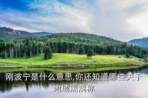 剛波寧是什么意思,你還知道哪些關(guān)于地域黑蔑稱