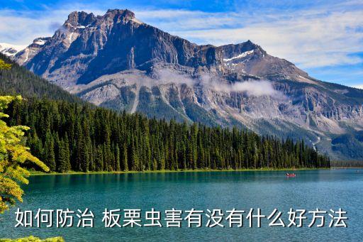 如何防治 板栗蟲害有沒有什么好方法