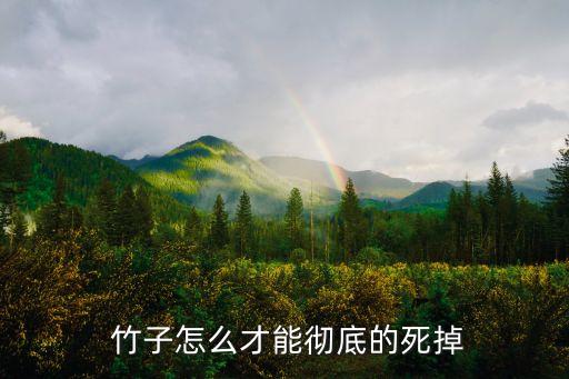  竹子怎么才能徹底的死掉