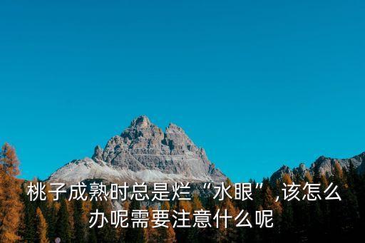  桃子成熟時總是爛“水眼”,該怎么辦呢需要注意什么呢