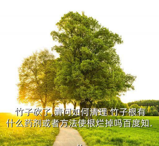  竹子砍了,請問如何清理 竹子根有什么藥劑或者方法使根爛掉嗎百度知...