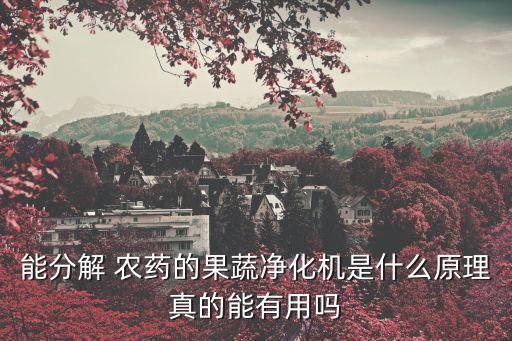 能分解 農藥的果蔬凈化機是什么原理真的能有用嗎