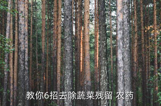 教你6招去除蔬菜殘留 農藥