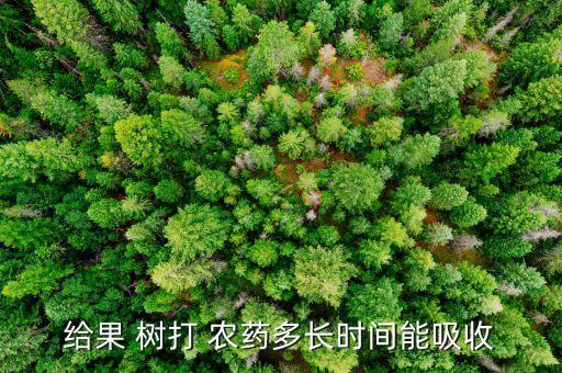 給果 樹打 農(nóng)藥多長時(shí)間能吸收
