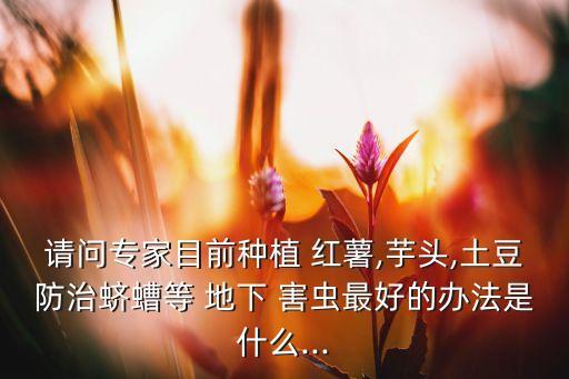 請問專家目前種植 紅薯,芋頭,土豆防治蠐螬等 地下 害蟲最好的辦法是什么...
