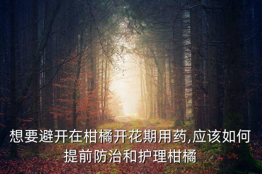 想要避開(kāi)在柑橘開(kāi)花期用藥,應(yīng)該如何提前防治和護(hù)理柑橘