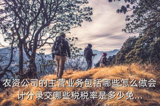 農資公司的主營業務包括哪些怎么做會計分錄交哪些稅稅率是多少免...