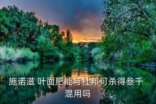 施諾滋 葉面肥能與杜邦可殺得叁千 混用嗎
