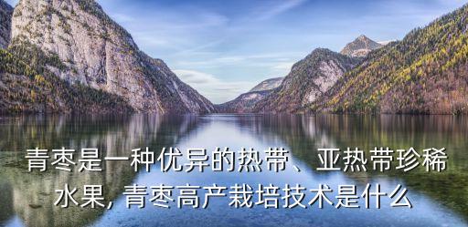  青棗是一種優(yōu)異的熱帶、亞熱帶珍稀水果, 青棗高產(chǎn)栽培技術(shù)是什么