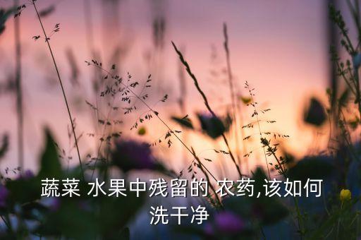 水果蔬菜里的農藥是什么,酵素泡水果蔬菜祛除農藥