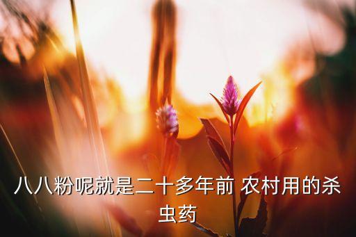 八八粉呢就是二十多年前 農村用的殺蟲藥