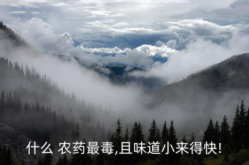 什么 農(nóng)藥最毒,且味道小來得快!