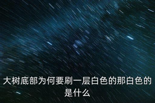 大樹底部為何要刷一層白色的那白色的是什么