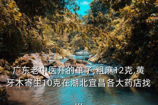 廣東老中醫(yī)開的單子,粗麻12克,黃牙木寄生10克在湖北宜昌各大藥店找...