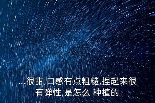 ...很甜,口感有點粗糙,捏起來很有彈性,是怎么 種植的