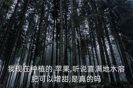 我現(xiàn)在種植的 蘋果,聽說喜滿地水溶肥可以增甜,是真的嗎