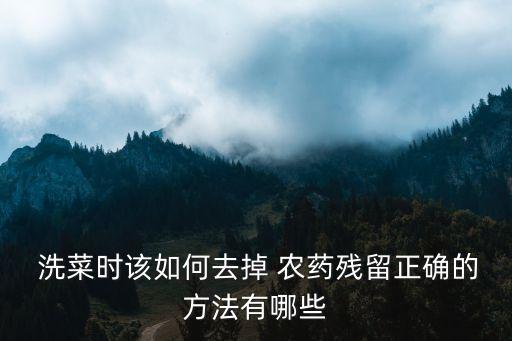 打了農藥的菜用什么洗菜,什么東西洗菜去農藥效果好