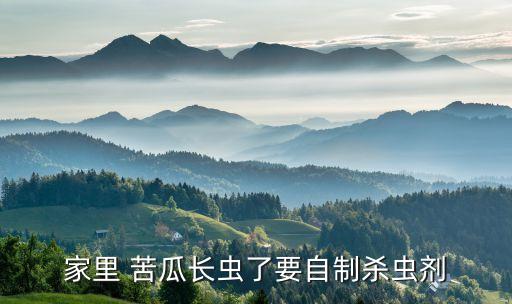 家里 苦瓜長蟲了要自制殺蟲劑