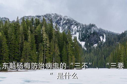 東魁楊梅防治病蟲的“三不”、“三要”是什么