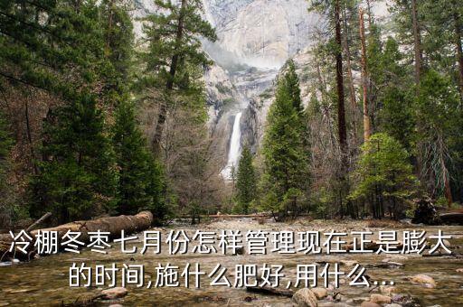 冷棚冬棗七月份怎樣管理現在正是膨大的時間,施什么肥好,用什么...