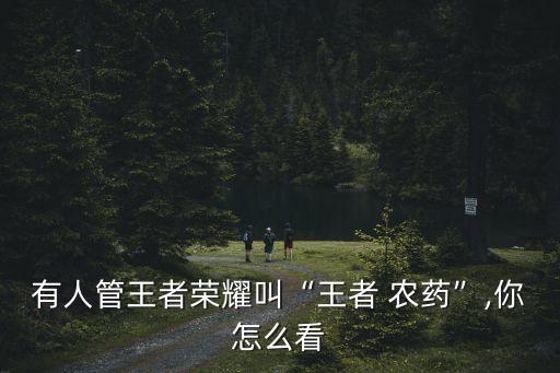 有人管王者榮耀叫“王者 農(nóng)藥”,你怎么看