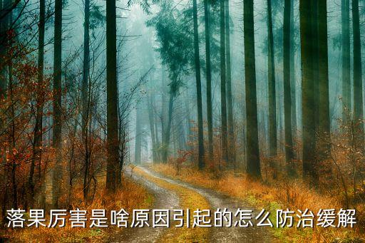 落果厲害是啥原因引起的怎么防治緩解