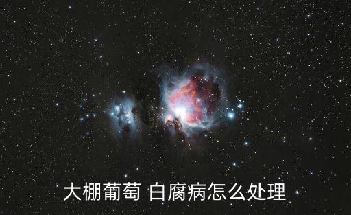 大棚葡萄 白腐病怎么處理