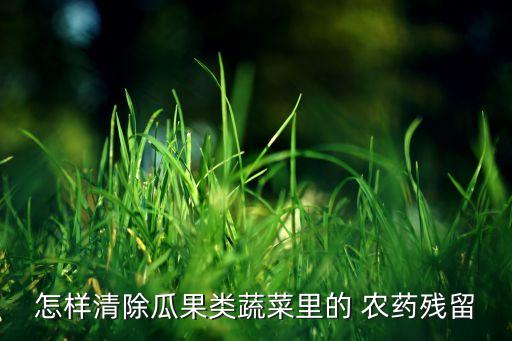 怎樣清除瓜果類蔬菜里的 農(nóng)藥殘留