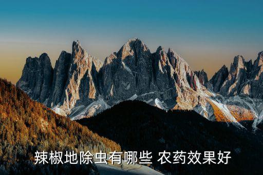  辣椒地除蟲有哪些 農(nóng)藥效果好