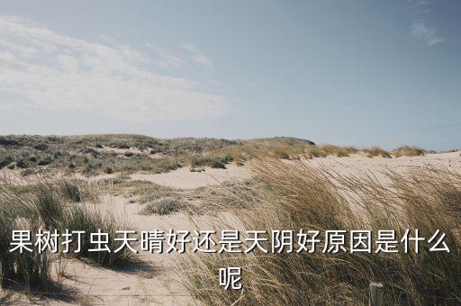 果樹打蟲天晴好還是天陰好原因是什么呢